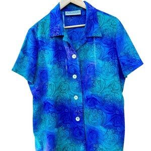 Jessica Howard 90’s Grannycore Blouse Shirt Button Up Paisley